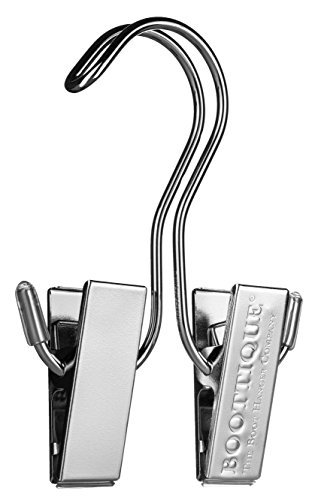 NEW IMPROVED SYSTEM- Boot Stax: Vertical Hanging Boot Rack, Boot Storage, Boot Organizer: 1 Vertical Rod that Swivels + 6 Silver Boot Hangers (Silver)