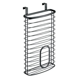 idesign axis over the cabinet kitchen storage holder for plastic and garbage bags - matte black