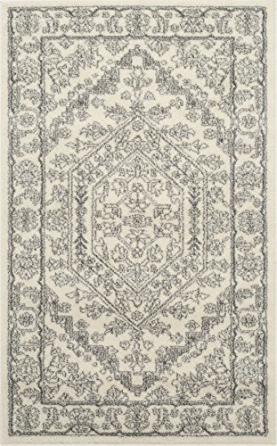 SAFAVIEH Adirondack Collection X-Large Area Rug - 11' x 15', Ivory & Silver, Oriental Medallion Design, Non-Shedding & Easy Care, Ideal for High Traffic Areas in Living Room, Bedroom (ADR108B)