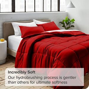 Bare Home Comforter Set - Twin/Twin Extra Long Size - Ultra-Soft - Goose Down Alternative - Premium 1800 Series - All Season Warmth (Twin/Twin XL, Red)