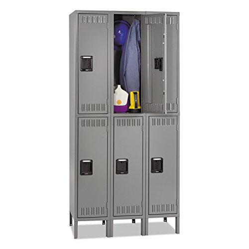 Tennsco DTS1218363MG Double Tier Locker with Legs, Triple Stack, 36w x 18d x 78h, Medium Gray