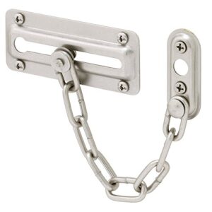 defender security u 10386 door guard with steel chain, satin nickel (single pack)