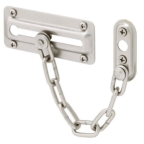 Defender Security U 10386 Door Guard with Steel Chain, Satin Nickel (Single Pack)