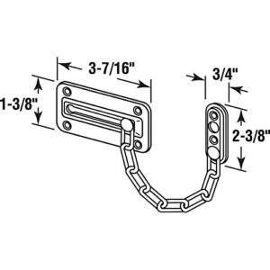 Defender Security U 10386 Door Guard with Steel Chain, Satin Nickel (Single Pack)