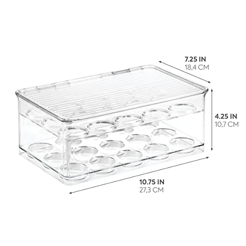 iDesign 2-Tier Coffee Pod Holder Lidded Bin, Plastic Pantry and Kitchen Storage, The Linus Collection – 7.25" x 10.75" x 4.25", Clear