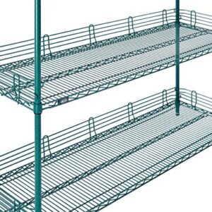 Nexel Poly-Green Adjustable Wire Shelving Unit, 4 Tier, Heavy Duty Commerical Storage Organizer Wire Rack, 18" x 60" x 74", Green