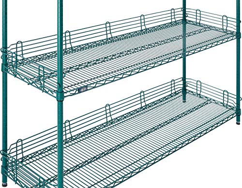 Nexel Poly-Green Adjustable Wire Shelving Unit, 4 Tier, Heavy Duty Commerical Storage Organizer Wire Rack, 18" x 60" x 74", Green