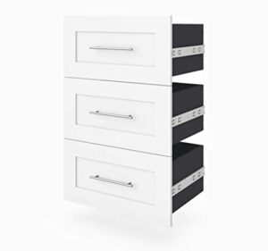 bestar pur 3-drawer set for 25“ storage unit in white