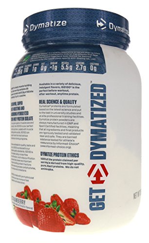 Dymatize ISO 100 Hydrolyzed Whey Protein Isolate - Strawberry- 1.6 lbs