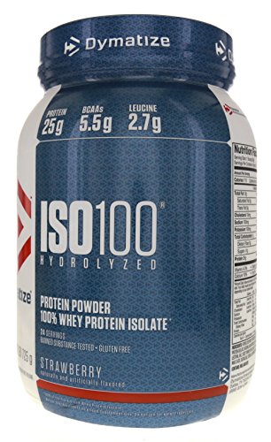 Dymatize ISO 100 Hydrolyzed Whey Protein Isolate - Strawberry- 1.6 lbs