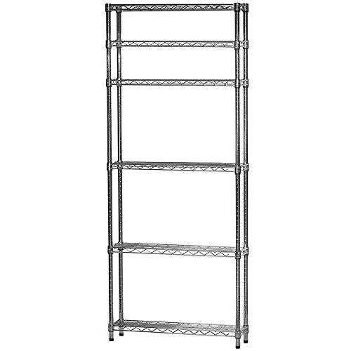 Shelving Inc. 8" d x 42" w x 84" h Chrome Wire Shelving with 6 Tier Shelves, Weight Capacity 800lbs Per Shelf