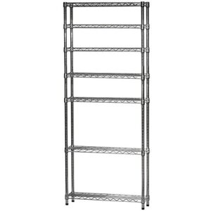 shelving inc. 8" d x 18" w x 84" h chrome wire shelving with 7 shelves