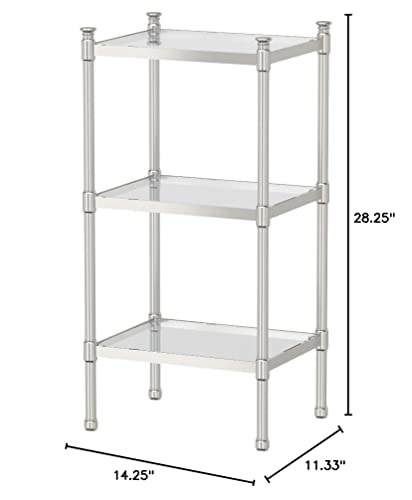 Gatco 1352 3-Tier Rectangle Taboret in Satin Nickel