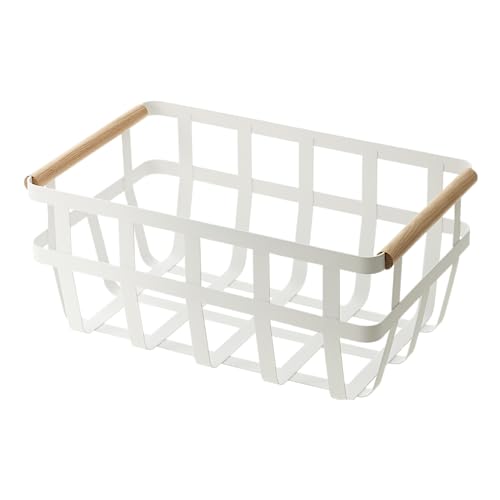 YAMAZAKI home 2507 Storage Basket-Dual Handle Organizer, One Size, White