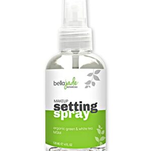 Face Setting Spray for Makeup Long Lasting Mist: Hydrating Dewey Finishing Spray for Makeup + Organic Green Tea & MSM for All Skin Types, Oily skin – Makeup Setting Spray for Face 4 oz. by Bella Jade (1-Pack)