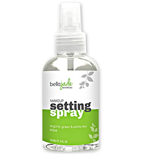 Face Setting Spray for Makeup Long Lasting Mist: Hydrating Dewey Finishing Spray for Makeup + Organic Green Tea & MSM for All Skin Types, Oily skin – Makeup Setting Spray for Face 4 oz. by Bella Jade (1-Pack)