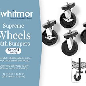 Whitmor Wheels for Whitmor Supreme Shelving Units - Heavy Duty Supports Up To 500 Pounds (Set of 4)