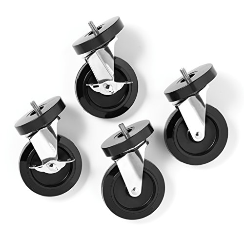 Whitmor Wheels for Whitmor Supreme Shelving Units - Heavy Duty Supports Up To 500 Pounds (Set of 4)