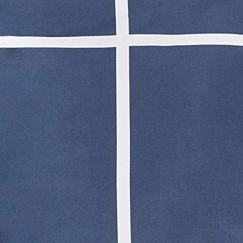 Amazon Basics Lightweight Microfiber 5 Piece Bed-in-a-Bag Comforter Bedding Set, Twin/Twin XL, Navy with Simple Plaid