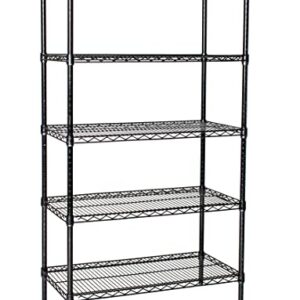 Omega 14" Deep x 24" Wide x 74" High 5 Tier Black Starter Shelving Unit