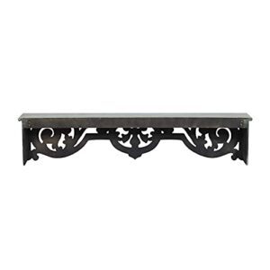 Deco 79 Wood Floral 1 Shelf Wall Shelf, 48" x 8" x 10", White