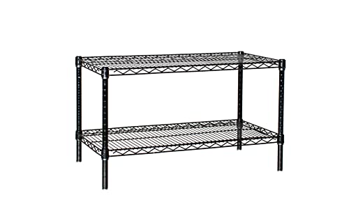 Omega 18" Deep x 30" Wide x 14" High 2 Tier Black Starter Shelving Unit