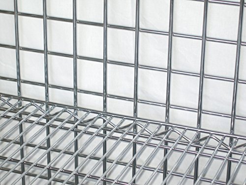 Omega 18" Deep x 48" Wide x 69" High Mobile Chrome Security Cage with 2 Interior Shelves