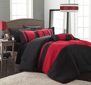 chic home fiesta 10-piece bed in a bag comforter set, queen, red