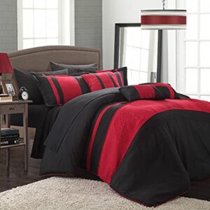 Chic Home Fiesta 10-Piece Bed in A Bag Comforter Set, Queen, Red