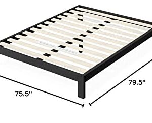 ZINUS Arnav Metal Platform Bed Frame / Wood Slat Support / No Box Spring Needed / Easy Assembly, Black, King