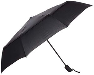amazon basics automatic travel small compact umbrella with wind vent, black, one size