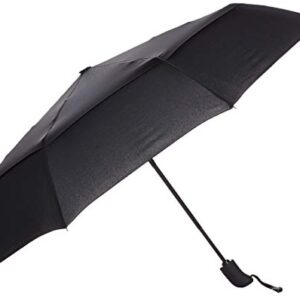 Amazon Basics Automatic Travel Small Compact Umbrella With Wind Vent, Black, One Size