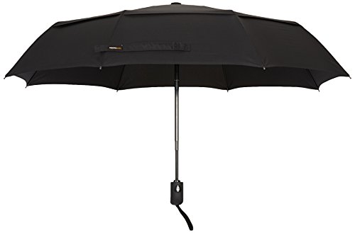 Amazon Basics Automatic Travel Small Compact Umbrella With Wind Vent, Black, One Size