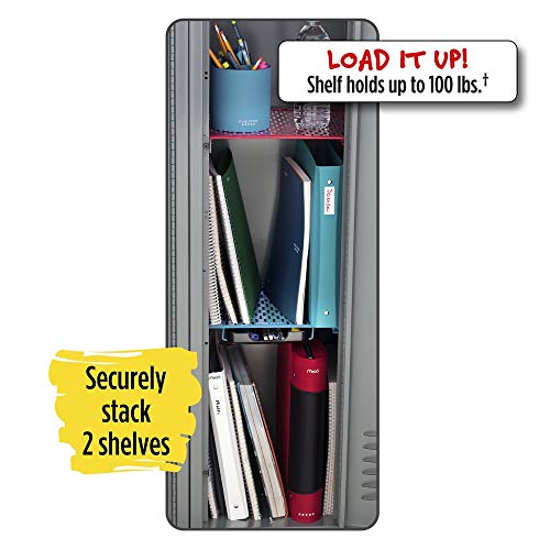 Five Star Locker Accessories, Locker Shelf, Extra Tall, Holds up to 100 pounds. Fits 12 inches Width Lockers, Teal (73325)