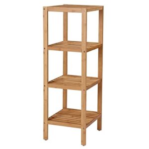 songmics 4-tier bamboo bathroom shelf, narrow shelving unit, multifunctional storage rack, corner rack, for kitchen, living room, bedroom, entryway, bathroom, natural ubcb54y