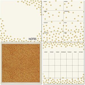 wall pops wallpops wpe1503 gold confetti organization kit, white & off-white