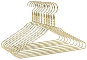 beautiful gold aluminum metal suit hangers heavy duty coat hangers (10 pack gold)