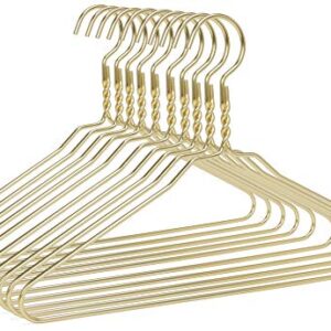 Beautiful Gold Aluminum Metal Suit Hangers Heavy Duty Coat Hangers (10 Pack Gold)