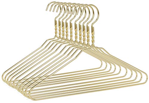 Beautiful Gold Aluminum Metal Suit Hangers Heavy Duty Coat Hangers (10 Pack Gold)