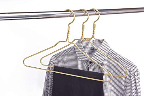 Beautiful Gold Aluminum Metal Suit Hangers Heavy Duty Coat Hangers (10 Pack Gold)