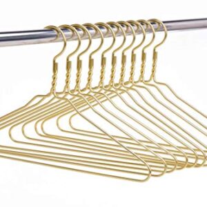 Beautiful Gold Aluminum Metal Suit Hangers Heavy Duty Coat Hangers (10 Pack Gold)