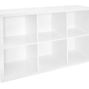 ClosetMaid 6 Cube Storage Shelf Organizer Bookshelf with Back Panel, Easy Assembly, Wood, White Finish