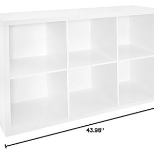 ClosetMaid 6 Cube Storage Shelf Organizer Bookshelf with Back Panel, Easy Assembly, Wood, White Finish