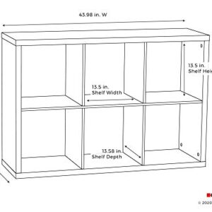 ClosetMaid 6 Cube Storage Shelf Organizer Bookshelf with Back Panel, Easy Assembly, Wood, White Finish