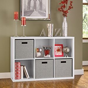 ClosetMaid 6 Cube Storage Shelf Organizer Bookshelf with Back Panel, Easy Assembly, Wood, White Finish