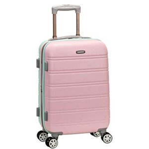 rockland melbourne hardside expandable spinner wheel luggage, mint, carry-on 20-inch