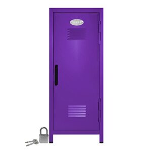 Mini Locker with Lock and Key Purple -10.75" Tall x 4.125" x 4.125"