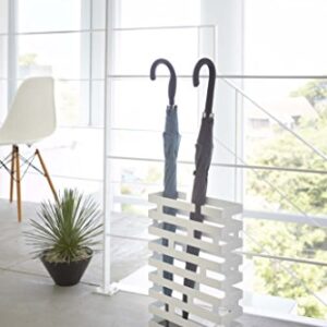 Hang or Stand Wide Modern Umbrella Rack in White Finish