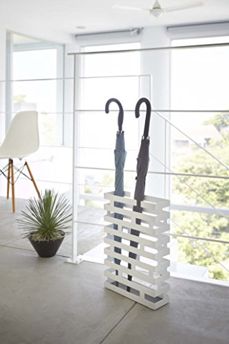 Hang or Stand Wide Modern Umbrella Rack in White Finish