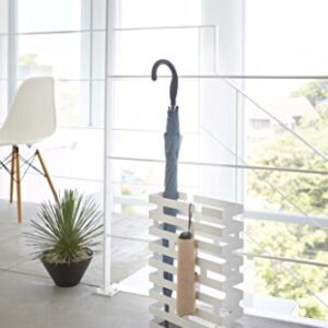 Hang or Stand Wide Modern Umbrella Rack in White Finish